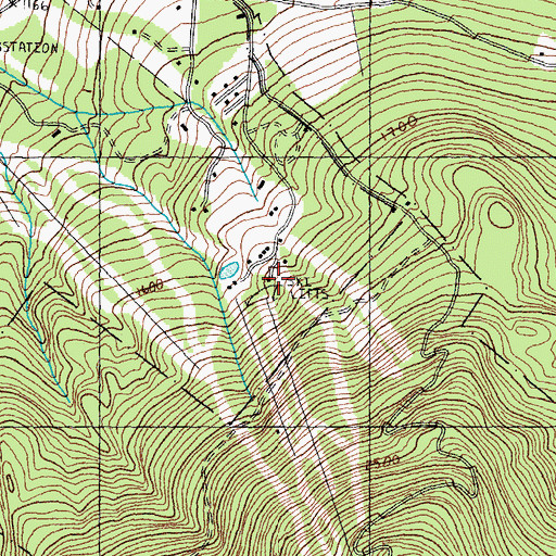 Topographic Map of Burke Mountain Ski Area, VT
