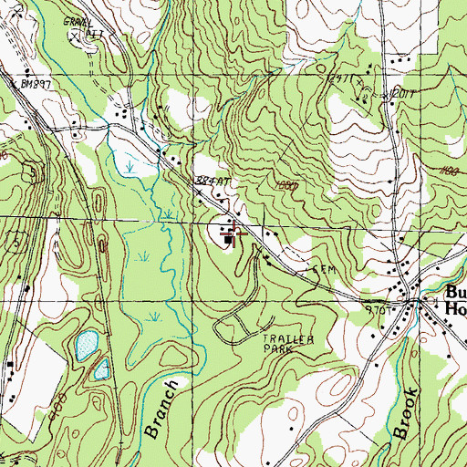 Topographic Map of Burke Town School, VT