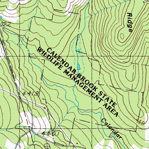 Topographic Map of Calendar Brook State Wildlife Management Area, VT
