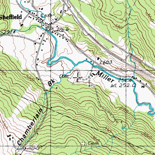 Topographic Map of Dexter Cemetery, VT