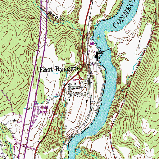 Topographic Map of East Ryegate Post Office, VT