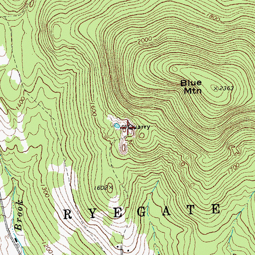 Topographic Map of Gibson Granite Quarry, VT