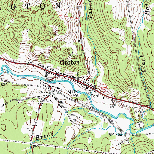 Topographic Map of Groton Post Office, VT