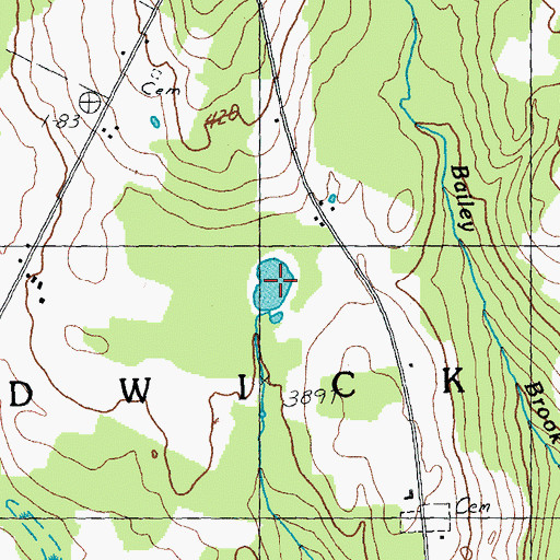 Topographic Map of Hardwick Center Pond, VT
