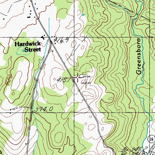 Topographic Map of Hazen Road Cemetery, VT