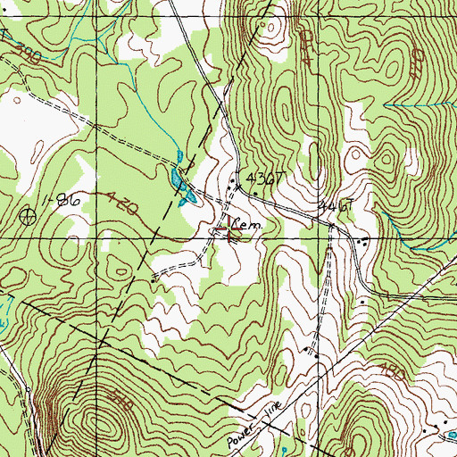 Topographic Map of Houston Hill Cemetery, VT