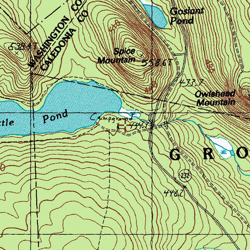 Topographic Map of Kettle Pond Group Camping Area, VT