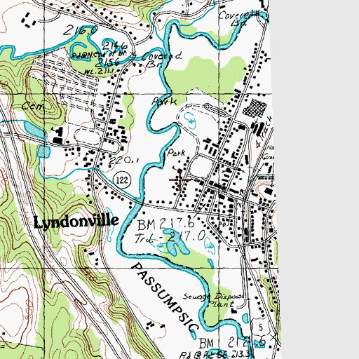 Topographic Map of Lyndon Town Hall, VT