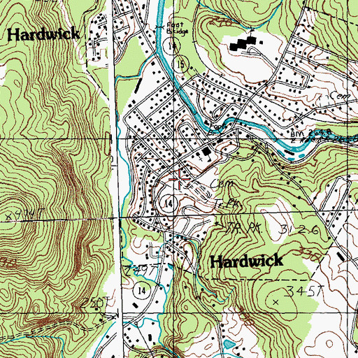 Topographic Map of Main Street Cemetery, VT