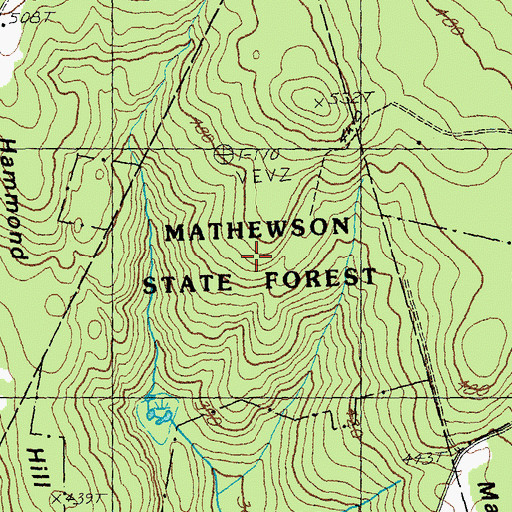 Topographic Map of Mathewson State Forest, VT