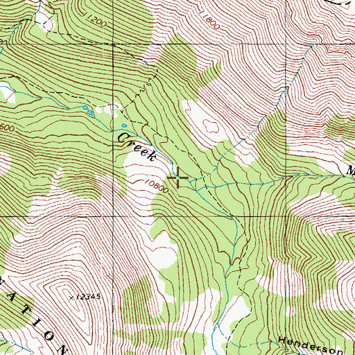Topographic Map of Middle Fork Cotton Creek, CO