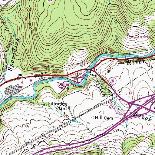 Topographic Map of Moose River Campground, VT