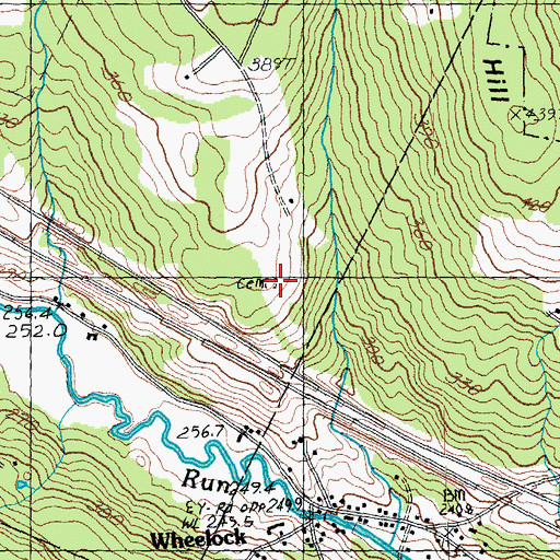 Topographic Map of Mosher Cemetery, VT