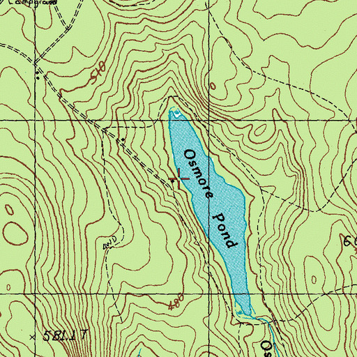 Topographic Map of Osmore Pond Picnic Shelter, VT