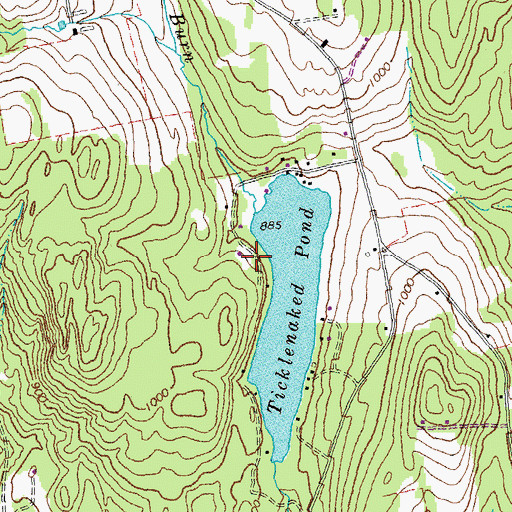 Topographic Map of Pleasant Valley Campground, VT
