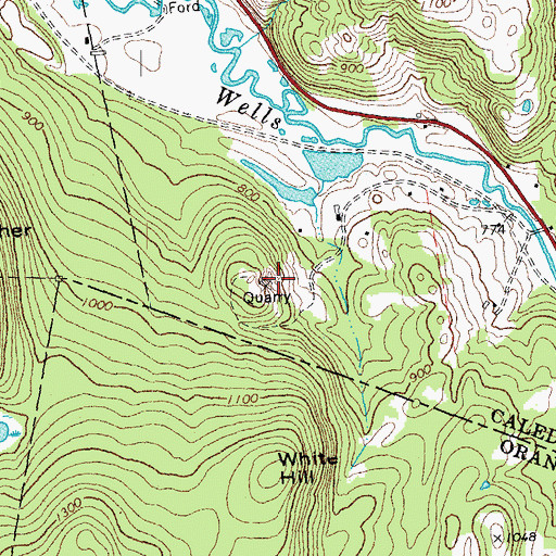 Topographic Map of Ryegate Quarry, VT