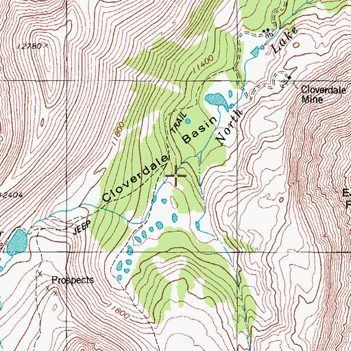 Topographic Map of Cloverdale Basin, CO