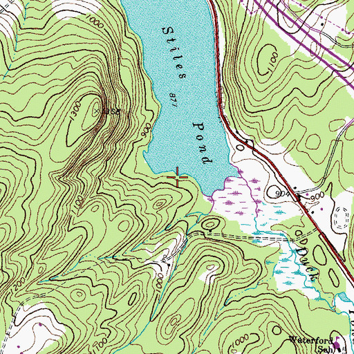 Topographic Map of Saint Johnsbury Municipal Forest, VT