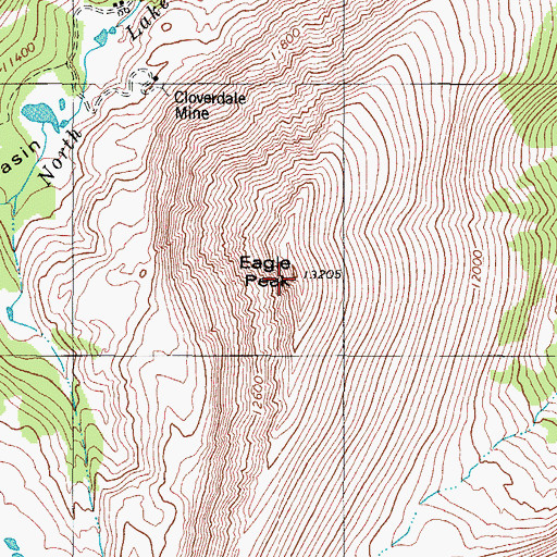 Topographic Map of Eagle Peak, CO
