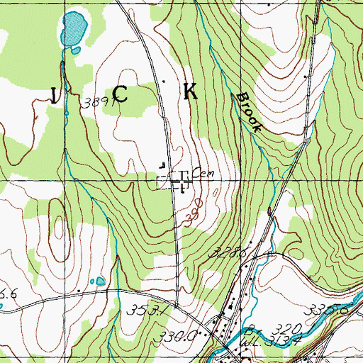 Topographic Map of Sanborn Cemetery, VT