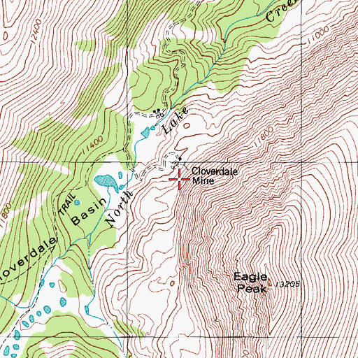Topographic Map of Cloverdale Mine, CO