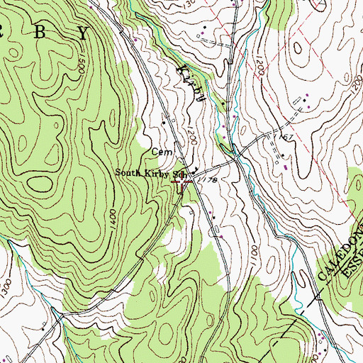 Topographic Map of South Kirby, VT