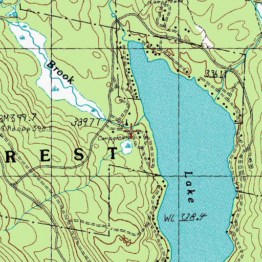 Topographic Map of Stillwater Campground, VT