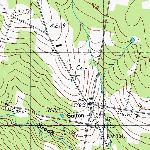 Topographic Map of Sutton Village Cemetery, VT