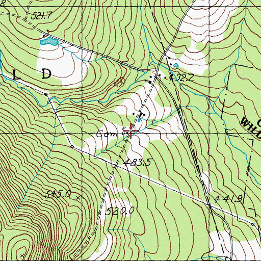 Topographic Map of Union House - King James Cemetery, VT