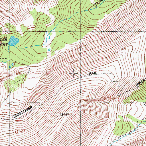 Topographic Map of Crossover Trail, CO