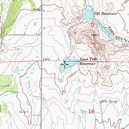 Topographic Map of Lone Tree Reservoir, CO