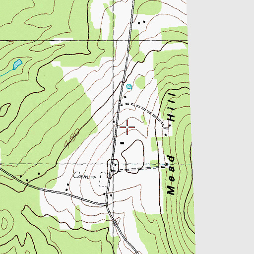 Topographic Map of Castle Cemetery, VT