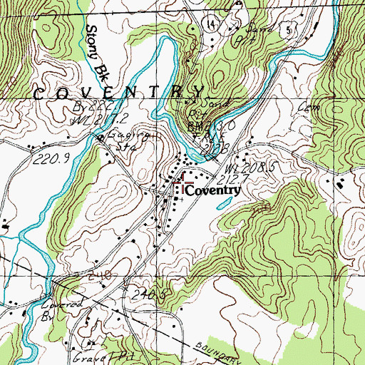 Topographic Map of Coventry Post Office, VT