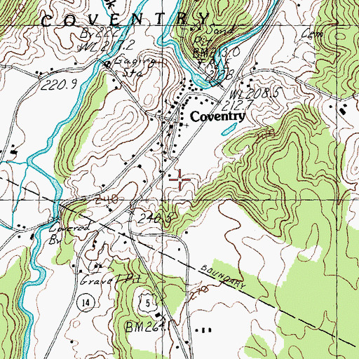 Topographic Map of Coventry Village School, VT
