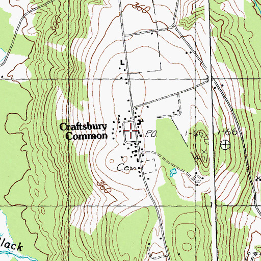 Topographic Map of Craftsbury Common, VT