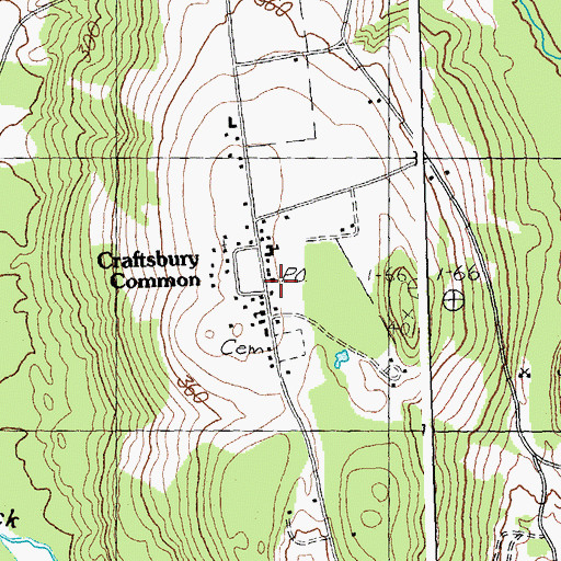 Topographic Map of Craftsbury Common Post Office, VT