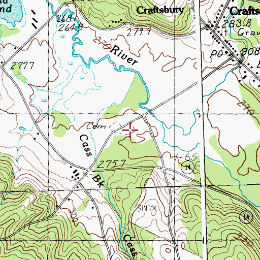 Topographic Map of Craftsbury Village Cemetery, VT