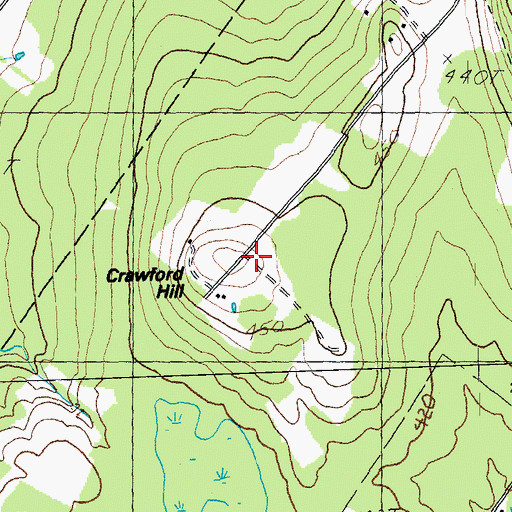 Topographic Map of Crawford Hill Cemetery, VT