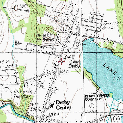 Topographic Map of Dailey Memorial Library, VT