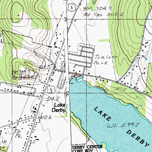 Topographic Map of Derby Center Cemetery, VT