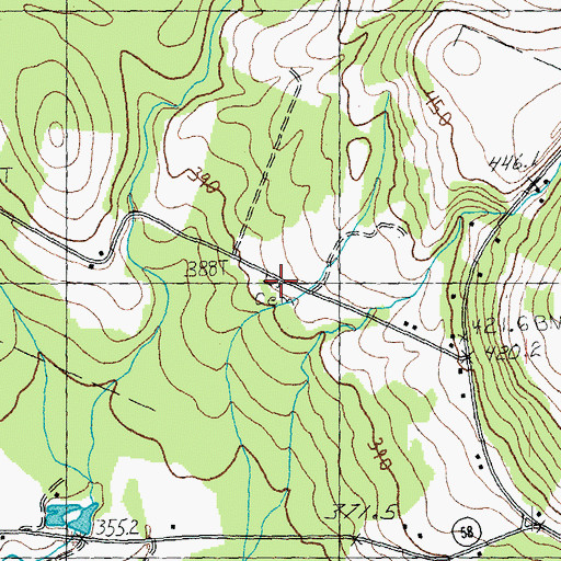 Topographic Map of East Brownington Cemetery, VT