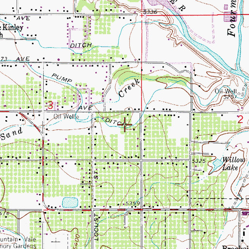 Topographic Map of Pump Ditch, CO