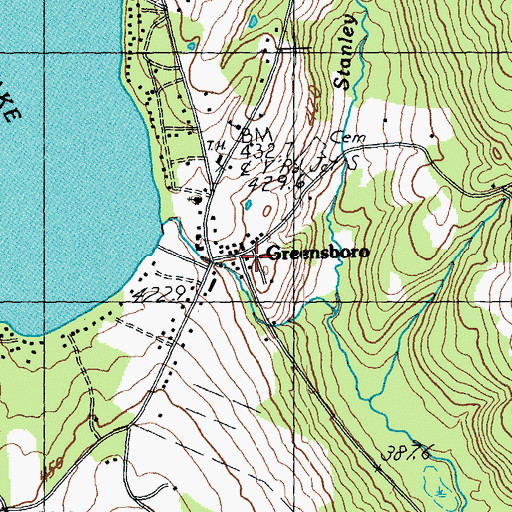 Topographic Map of Greensboro Post Office, VT