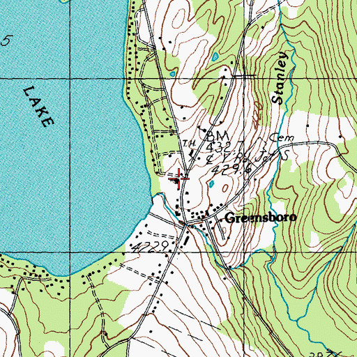Topographic Map of Greensboro United Church, VT