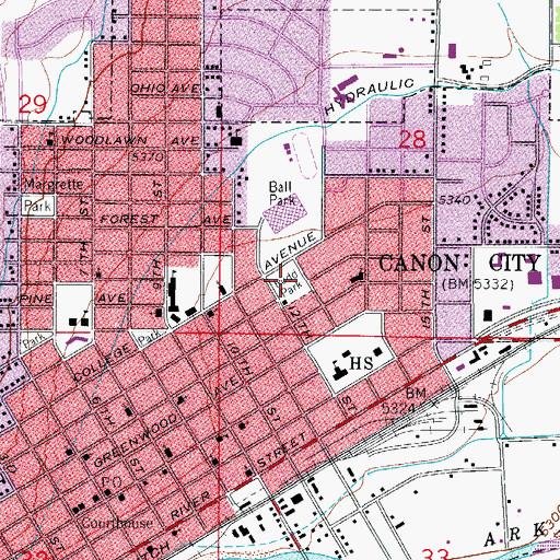Topographic Map of Rudd Park, CO