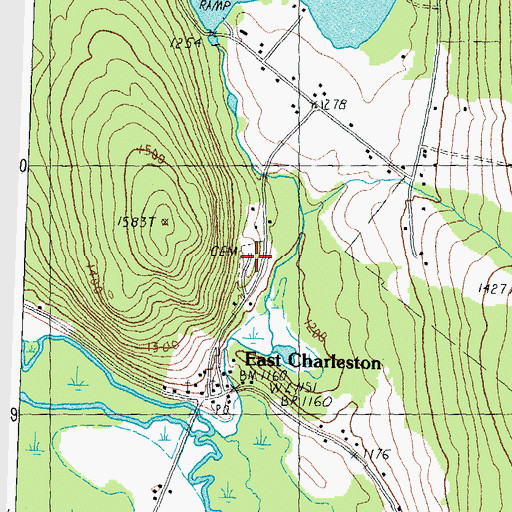 Topographic Map of Hillside Cemetery, VT
