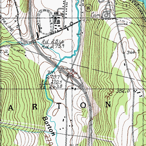 Topographic Map of Interchange 25, VT