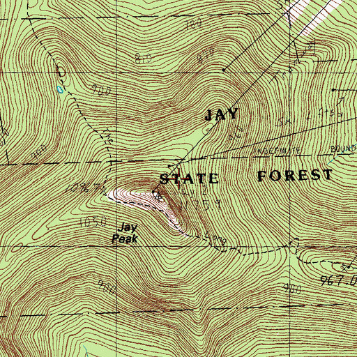 Topographic Map of Jay State Forest, VT
