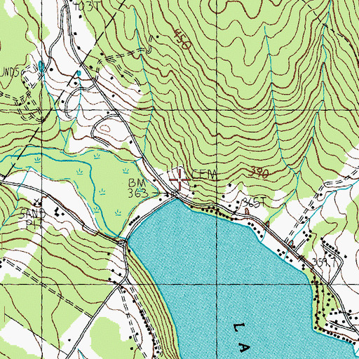 Topographic Map of Lakeview Cemetery, VT