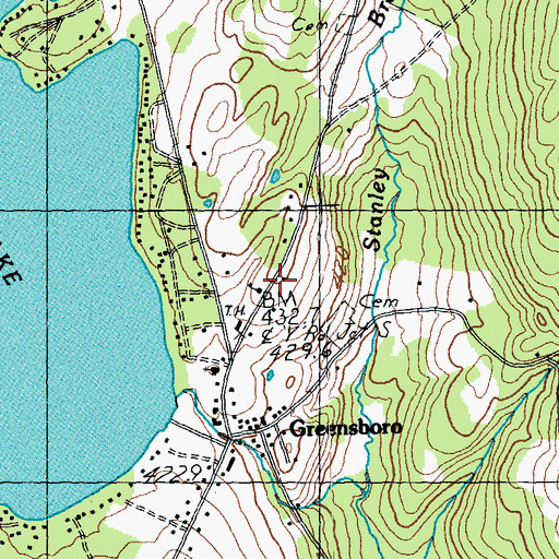 Topographic Map of Lakeview Union School, VT